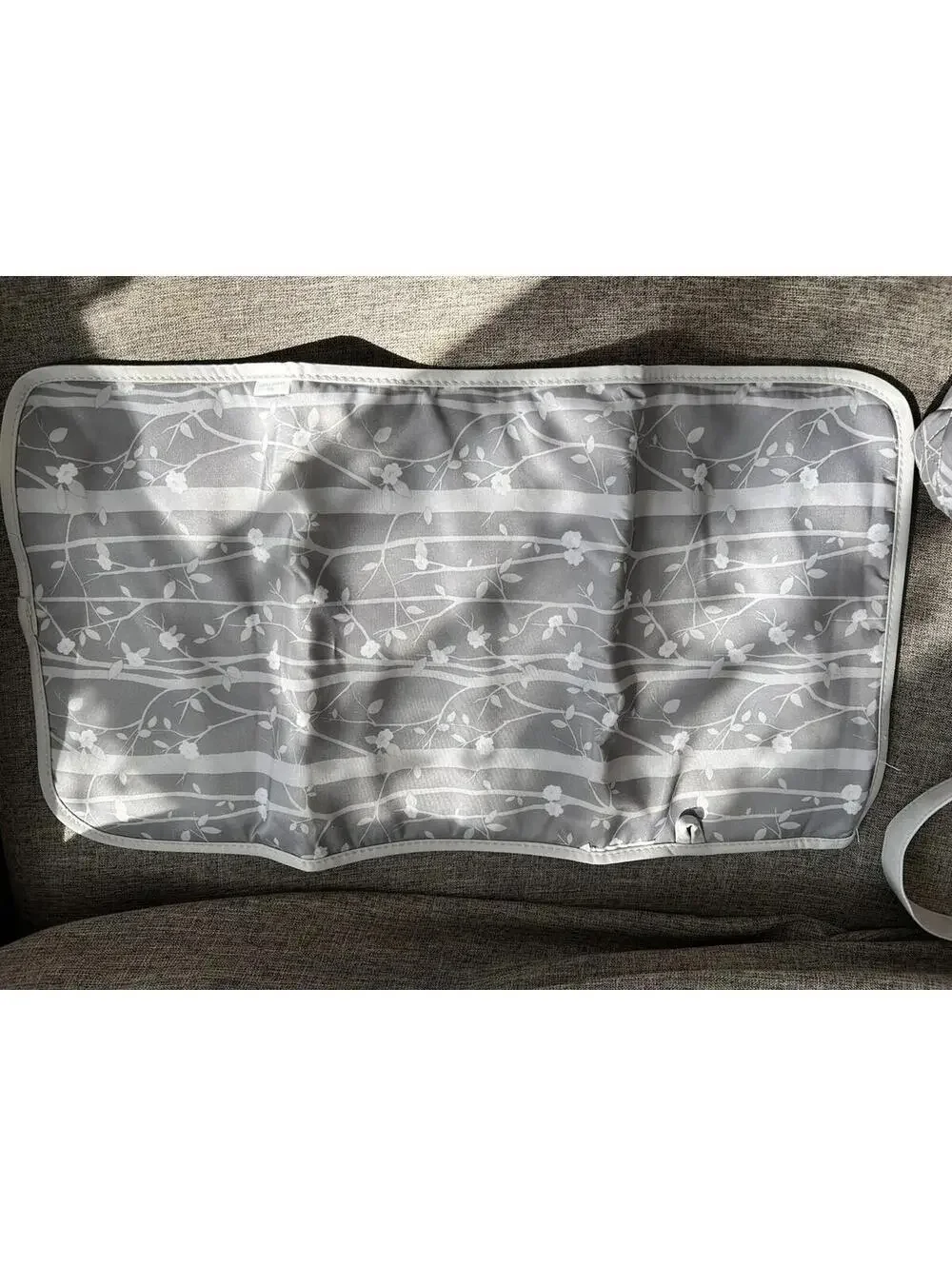 Laura Ashley Baby Gray Floral Diaper Bag Tote Changing Pad Pockets